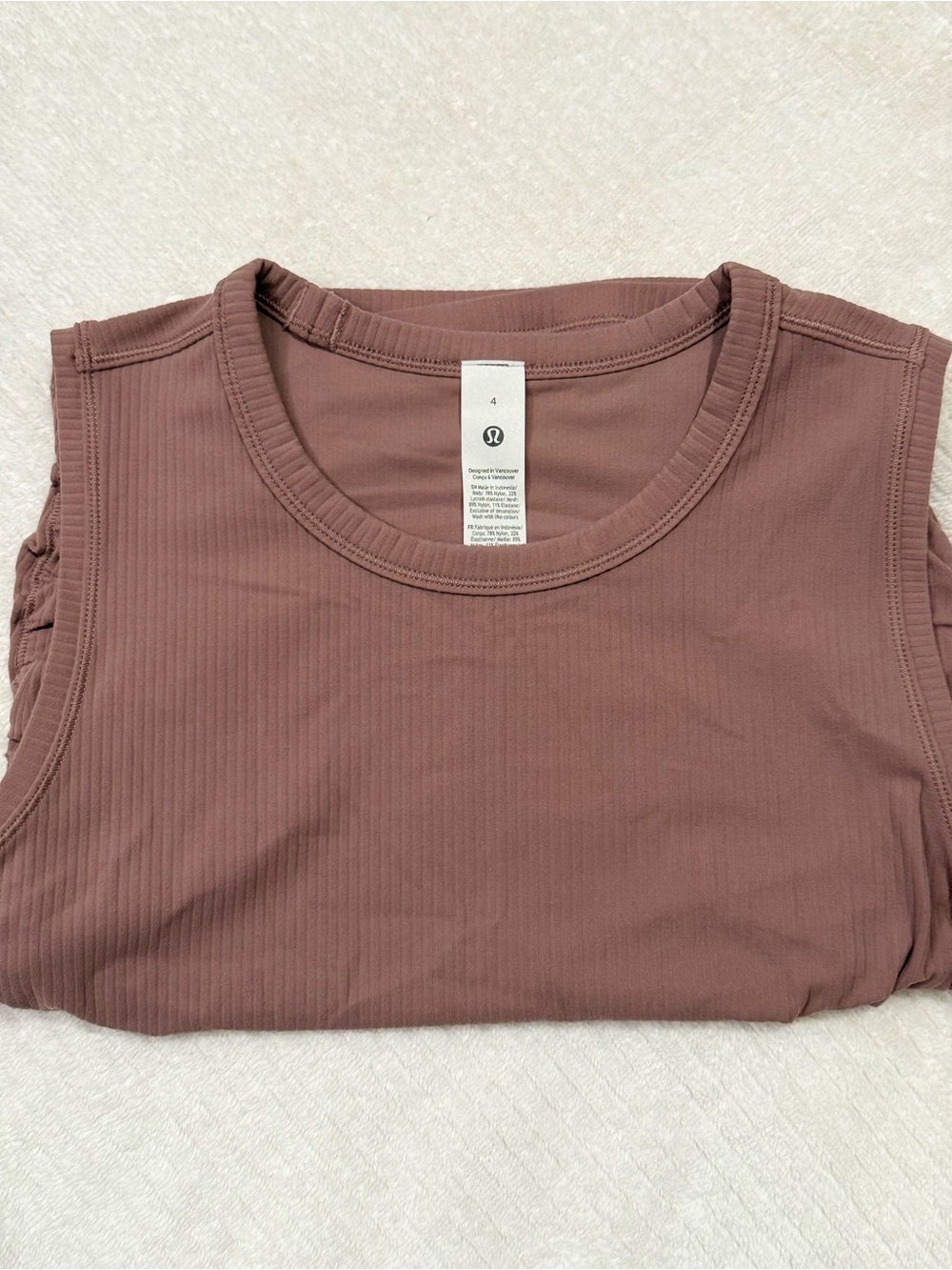 lululemon Ribbed Tank Top in Dusty Mauve